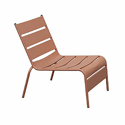 Mes Fauteuil relax de jardin en métal avec repose pieds terracotta - BACA