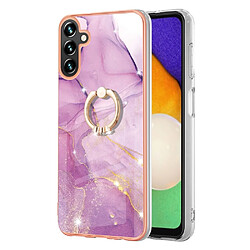 Coque en TPU anti-rayures, électroplaqué, IMD flexible, motif marbre avec béquille Violet 001 pour votre Samsung Galaxy A13 5G