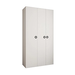 Abiks Meble Armoire à portes battantes Como 1 245,5/130/40 3 portes (blanc/noir)