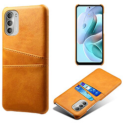 Coque en TPU + PU KSQ avec porte-cartes orange pour votre Motorola Moto G51 5G