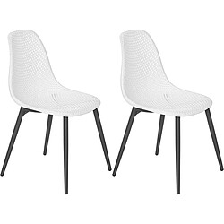 JardiLINE Chaise en aluminium et assise en résine Malte (Lot de 2) noir et blanc.