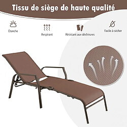 Acheter Helloshop26 Lot de 2 chaises longues avec dossier réglable tissu respirant structure robuste en acier charge max 150kg 20_0007209