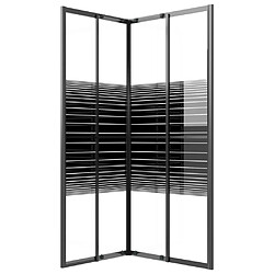 Acheter vidaXL Cabine de douche à rayures ESG 90x70x180 cm Noir