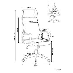 Avis Beliani Chaise de bureau Cuir PU Gris LEADER