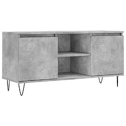 vidaXL Meuble TV gris béton 104x35x50 cm bois d'ingénierie