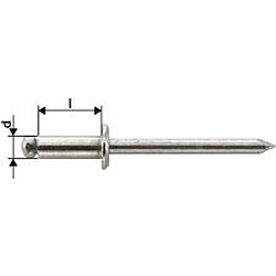 Rivet aveugle acier inoxydable A2 tête semi-bombée 3x10mm Gesipa (Par 1000)