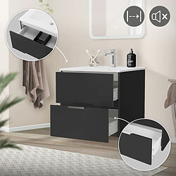 Acheter ML-Design 3 Pièces meuble salle de bain miroir LED blanc 60x60cm meuble bas gris et vasque