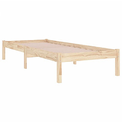 Maison Chic Lit adulte - Lit simple Cadre de lit,Structure du lit Contemporain Bois massif 90x200 cm -MN48114 pas cher