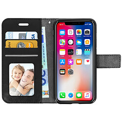 Avis Avizar Housse iPhone X / XS Etui folio portefeuille Fonction stand-case - Noir