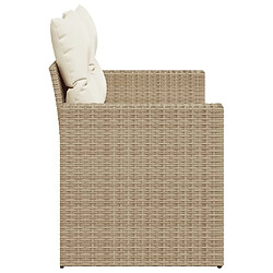 Maison Chic Canapé de jardin avec coussins 2 places | Canapé d'extérieur | Fauteuil,Banquette Jardin beige résine tressée -MN71715 pas cher