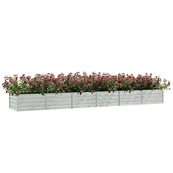 Avis vidaXL Lit surélevé de jardin 480x80x45 cm Acier galvanisé Argenté