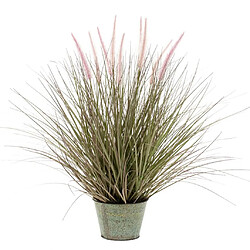 Emerald Herbe Pennisetum artificielle 58 cm en pot en zinc