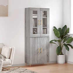 vidaXL Buffet haut Sonoma gris 69,5x34x180 cm Bois d'ingénierie