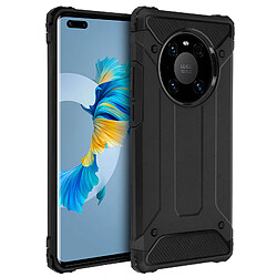 Avizar Coque Huawei Mate 40 Pro / 40 Pro Plus Bi-matière Design Relief Anti-chute Noir