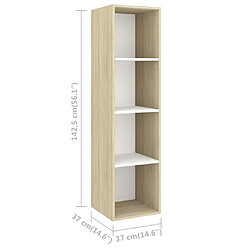 Acheter vidaXL Meubles TV muraux 2 pcs Blanc et chêne sonoma Bois d'ingénierie