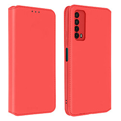 Avizar Housse Huawei P smart 2021 Étui Folio Portefeuille Fonction Support Rouge