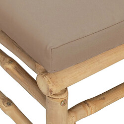 Acheter vidaXL Repose-pieds de jardin avec coussin taupe bambou