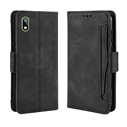 Wewoo Housse Coque Étui en cuir à motif peau de veau style portefeuille pour Huawei Y5 2019 / Honor 8Savec fente carte séparée noir