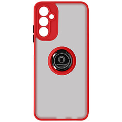 Avizar Coque pour Galaxy A14 5G et 4G Bi-matière Bague Métallique Support Vidéo Rouge