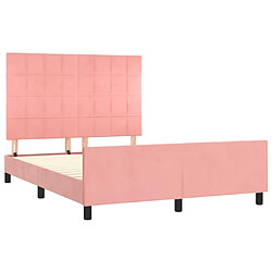 Acheter Maison Chic Cadre/structure de lit avec tête de lit pour adulte - Lit Moderne Chambre Rose 140x190 cm Velours -MN98297