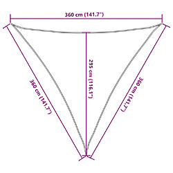 vidaXL Voile d'ombrage PEHD Triangulaire 3,6 x 3,6 x 3,6 m Blanc pas cher