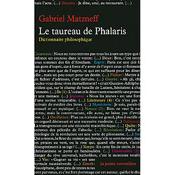 Le taureau de Phalaris : dictionnaire philosophique - Occasion