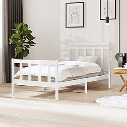 vidaXL Cadre de lit sans matelas blanc bois massif 100x200 cm