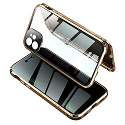 Coque en cadre métallique Verrouiller le cadre d'installation double face lentille anti-peep or pour votre Apple iPhone 12 Pro