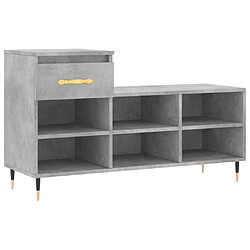 Maison Chic Armoire à Chaussures Gris béton,Meuble de Rangement à Chaussures 102x36x60 cm Bois d'ingénierie -MN94334