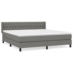 Maison Chic Lit Adulte - Lit simple Lit à sommier tapissier avec matelas moelleux - Meuble de Chambre - Gris foncé 180x200cm Tissu -MN46373