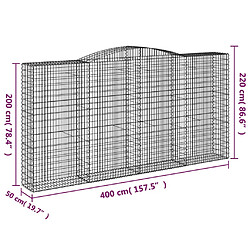 Acheter vidaXL Panier de gabions arqué 400x50x200/220 cm Fer galvanisé