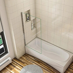 Aica Sanitaire Pare baignoire 40x130cm en verre securit anticalcaire 5mm