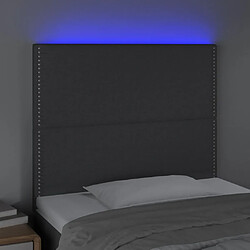 Avis Maison Chic Tête de lit scandinave à LED,meuble de chambre Gris foncé 100x5x118/128 cm Tissu -MN50250