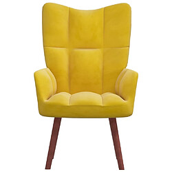 Maison Chic Chaise de relaxation | Fauteuil relax Jaune moutarde Velours -GKD22495