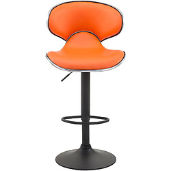 Avis Decoshop26 Lot de 2 tabourets de bar design contemporain pieds en métal noir assise en synthétique orange 10_0000343