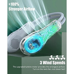 Avis Mini Ventilateur de Cou Portable Sans Lame avec Batterie de 4000 mAh, 3 Vitesses, 7 Lumières Colorées