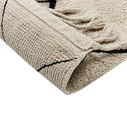 Avis Beliani Tapis en coton beige et noir 140 x 200 cm ERLER