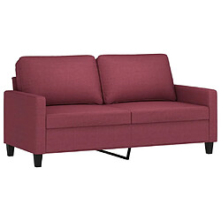 Maison Chic Canapé à 2 places,Sofa de Salon,Canapé droit Rouge bordeaux 140 cm Tissu -GKD992695