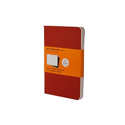 Moleskine Set de 3 cahiers lignés Format de poche Couverture souple 9 x 14 cm Rouge