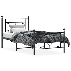 Avis Maison Chic Cadre/structure de lit métal et tête de lit + pied de lit pour adulte - Lit Moderne Chambre noir 100x190 cm -MN82963