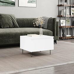 Maison Chic Table basse,Table Console Table d'appoint, Table pour salon blanc 50x46x35 cm bois d'ingénierie -MN97108