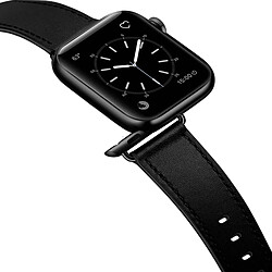 Avizar Bracelet pour Apple Watch 41mm / 40mm / 38 mm Cuir véritable Noir pas cher