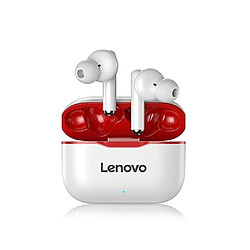 Lenovo LP1 TWS Écouteurs Sans Fil Bluetooth 5.0 Réduction du Bruit HiFi Blanc Rouge