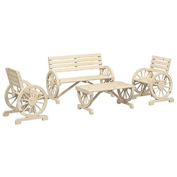 Maison Chic Ensemble de salle à manger de jardin 4 pcs,Table et chaises d'extérieur bois de sapin massif -GKD718740