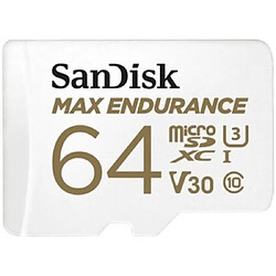 sandisk max endurance microsdhc 64gb card with adapter noir noir Noir