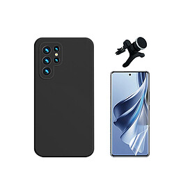 Kit de film en verre trempé de la couverture en 5D + boîtier en silicone liquide + porte-voiture renforcé Phonecare pour Samsung Galaxy S24 Ultra 5G - le noir