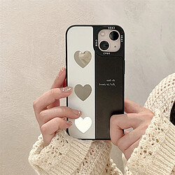 GUPBOO Étui pour iPhone11ProMax Miroir simple de cas de téléphone portable de personnalité d'amour de treillis noir et blanc