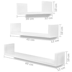 Acheter vidaXL Étagères murales 6 pcs Blanc