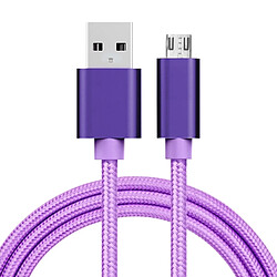 Wewoo Câble Violet pour Samsung Galaxy S6 / S6 Edge / S6 + / Note 5 Edge, HTC, Sony, Longueur: 1m 3A Woven Style Métal Tête Micro USB vers USB Données / Chargeur