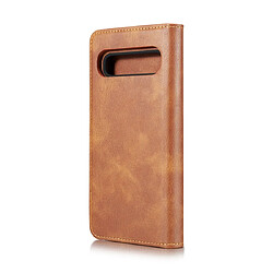 Avis Wewoo Housse Coque Etui en cuir Crazy Horse Texture Flip détachable magnétique avec support et fentes pour cartes et portefeuille Galaxy S10 5G Marron